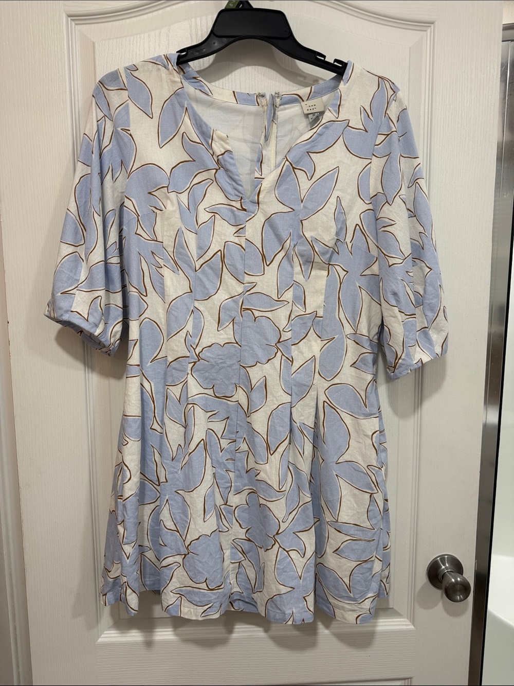 a new day Light Blue & White Floral Midi Dress